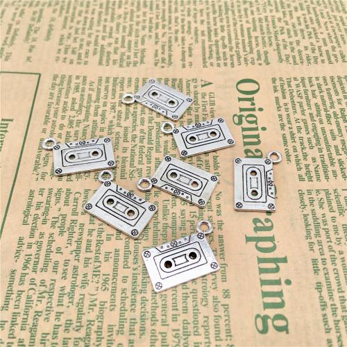 Zinc Alloy Jewelry Pendants, cassette, antique silver color plated, DIY 