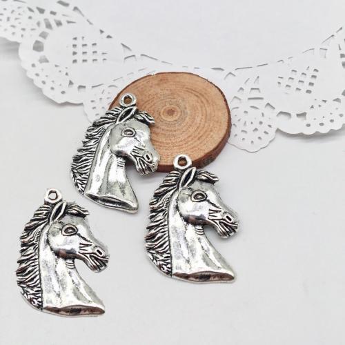 Zinc Alloy Animal Pendants, Horse, antique silver color plated, DIY 