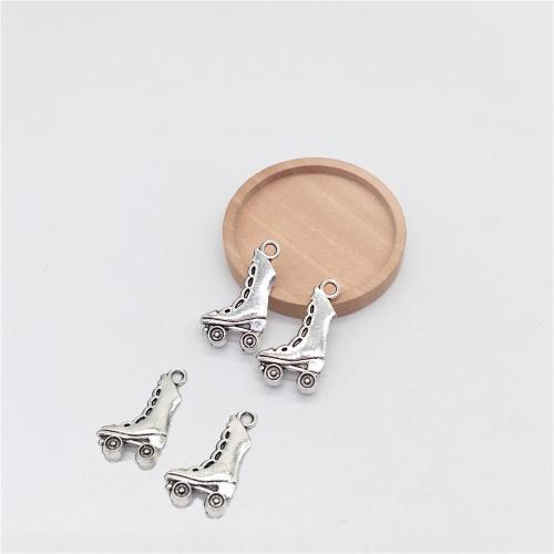 Zinc Alloy Shoes Pendants, antique silver color plated, DIY 