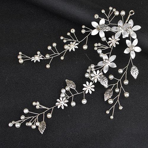 Headband, Zinc Alloy, with brass wire & Rhinestone & Plastic Pearl & Iron, fashion jewelry & for woman [