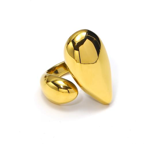 Titan Stahl Fingerring, Titanstahl, goldfarben plattiert, Modeschmuck, goldfarben, verkauft von PC