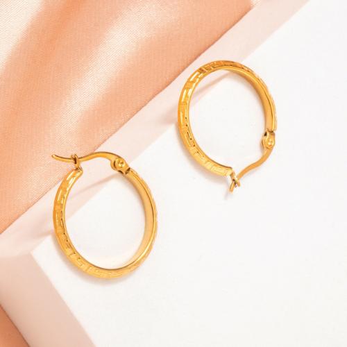 Titanium Steel Earrings, plated, for woman, gold 