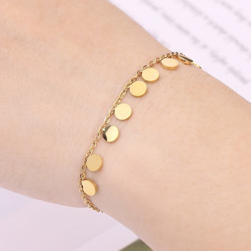 Titane bracelet en acier et bracelet, Acier titane, Placage, pour femme, Or, Vendu par PC