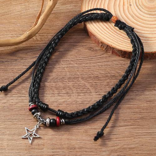 PU Leather Cord Necklace, with Zinc Alloy, Unisex 