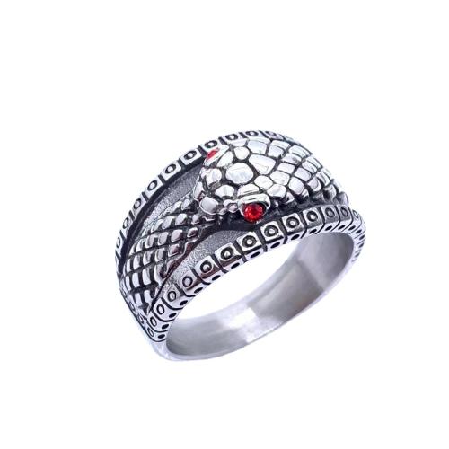 Rhinestone Stainless Steel Finger Ring, 304 Stainless Steel, fashion jewelry & for man & with rhinestone, original color 