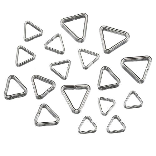 Maschine Cut Edelstahl Closed Sprung-Ring, 304 Edelstahl, Dreieck, DIY & verschiedene Größen vorhanden, originale Farbe, 100PCs/Tasche, verkauft von Tasche