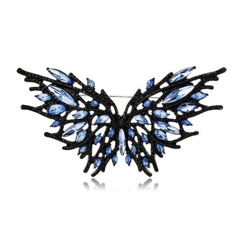 Crystal Brooch, Zinc Alloy, with Crystal, Butterfly, fashion jewelry & for woman 