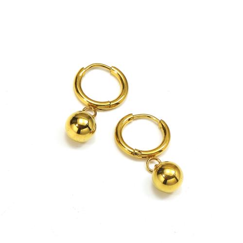 Pendientes de acero Titanium, Partículas de acero, chapado en color dorado, Joyería, dorado, Vendido por Par