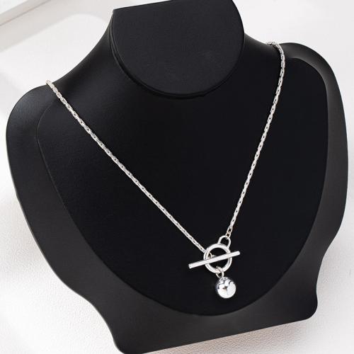 Collier en alliage de zinc, Placage, pour femme, argent, Vendu par PC