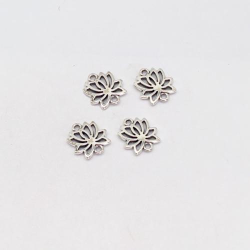 Colgantes de Aleación de Zinc en Forma Flor, chapado en color de plata antigua, Bricolaje, 16x14mm, 100PCs/Bolsa, Vendido por Bolsa