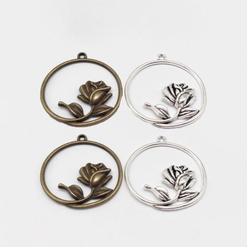 Zinc Alloy Flower Pendants, plated, DIY [