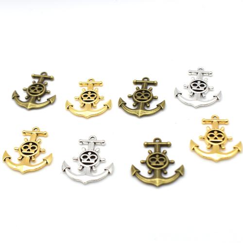 Zinc Alloy Ship Wheel & Anchor Pendentif, alliage de zinc, ancre, Placage, DIY, plus de couleurs à choisir Vendu par sac[