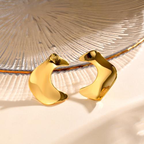 Arete de acero inoxidable , acero inoxidable 304, chapado en color dorado, Joyería & para mujer, dorado, 35x29.3mm, Vendido por Par