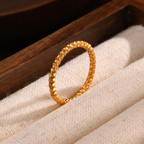 Stainless Steel Finger Ring, 304 Stainless Steel, 18K gold plated, fashion jewelry & for woman, golden [