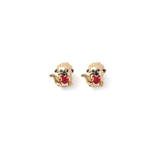 Enamel Zinc Alloy Beads, Monkey, plated, DIY 