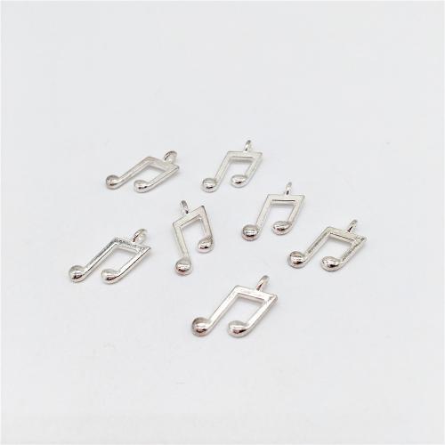 Colgantes de la aleación de Zinc en forma de instrumentos  musicales, Nota de la Música, chapado en color de plata antigua, Bricolaje, 18x8.5mm, 100PCs/Bolsa, Vendido por Bolsa