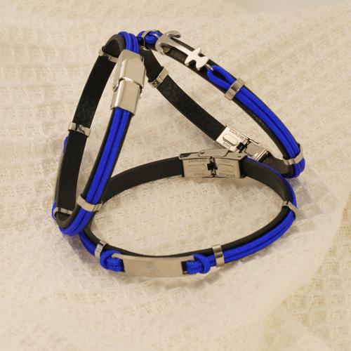 bracelet de cordon en PU , Acier inoxydable 304, avec cordon en cuir, poli, bijoux de mode & unisexe & styles différents pour le choix, Vendu par PC