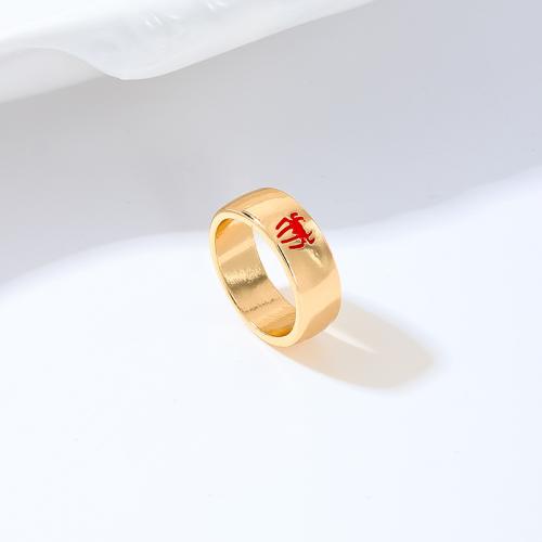 Emaille Zink Legierung Finger Ring, Zinklegierung, Spinne, plattiert, für Frau, keine, verkauft von PC