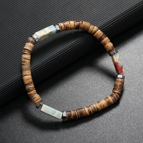 noix de coco bracelet, avec Pierre naturelle, fait à la main, Vintage & différents matériaux pour le choix & styles différents pour le choix & pour homme, plus de couleurs à choisir, Vendu par PC