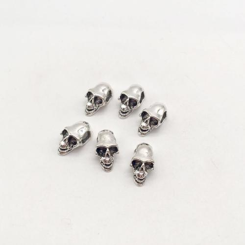 Abalorios de Aleación de Zinc , Calavera, chapado en color de plata antigua, Bricolaje, 17x9mm, 100PCs/Bolsa, Vendido por Bolsa