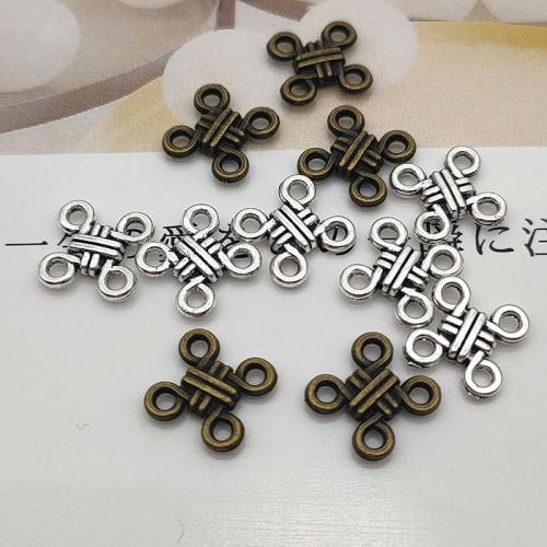 Conector de encanto de aleación de zinc, Nudo Chino, chapado, Bricolaje & 1/3 aro, más colores para la opción, 12x12mm, 100PCs/Bolsa, Vendido por Bolsa