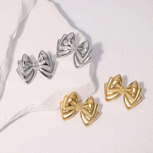 Серьги из нержавеющей стали, Нержавеющая сталь 304, Бантик, ювелирные изделия моды & Женский, Много цветов для выбора продается Пара