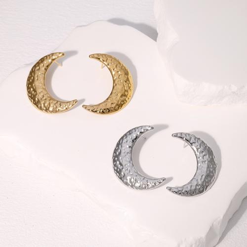 Серьги из нержавеющей стали, Нержавеющая сталь 304, Луна, ювелирные изделия моды & Женский, Много цветов для выбора продается Пара