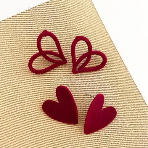 Fashion Create Jewelry Earring, Cloth, Heart, for woman, red 