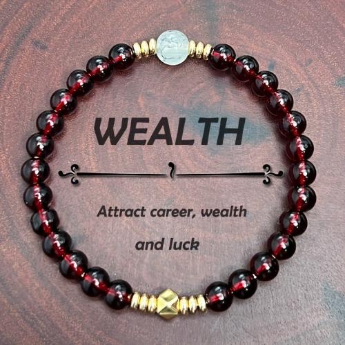 Red Agate Bracelet, with Zinc Alloy, Round, handmade, fashion jewelry & Unisex Approx 7.87 Inch 