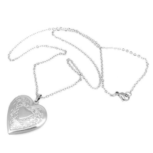 Fashion Locket Necklace, 304 Stainless Steel, Heart, plated, can open and put into something & fashion jewelry & for woman cm [