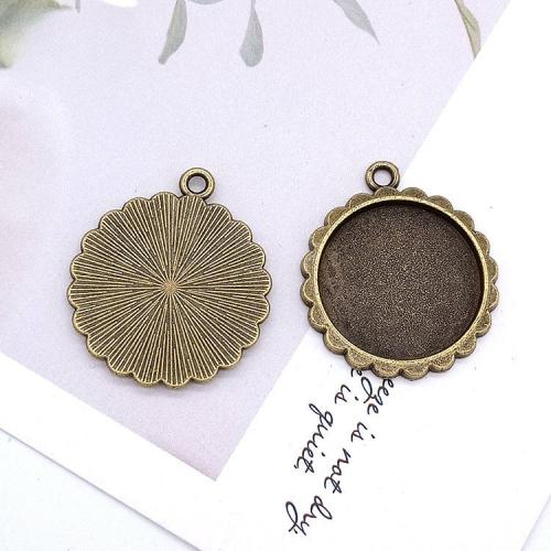 Zinc Alloy Pendant Cabochon Setting, antique bronze color plated, DIY, 20mm 