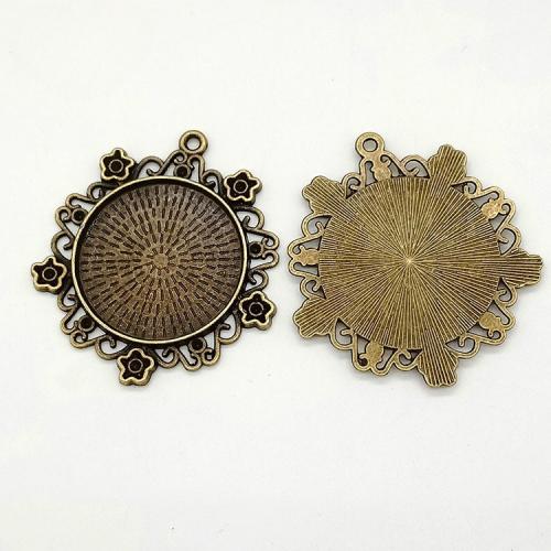 Zinc Alloy Pendant Cabochon Setting, antique bronze color plated, DIY, 30mm 