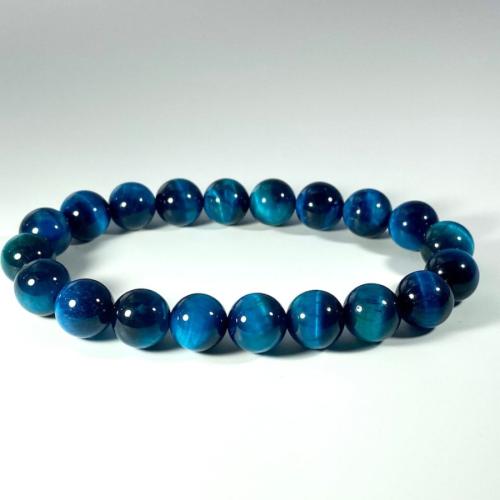 Ojo de tigre Pulsera, Esférico, hecho a mano, Joyería & unisexo, azul, longitud:aproximado 6.3-7.87 Inch, Vendido por UD