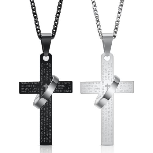 Titanium Steel Jewelry Necklace, Cross, plated, Unisex 