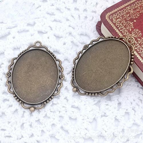 Zinc Alloy Pendant Cabochon Setting, antique bronze color plated, DIY 