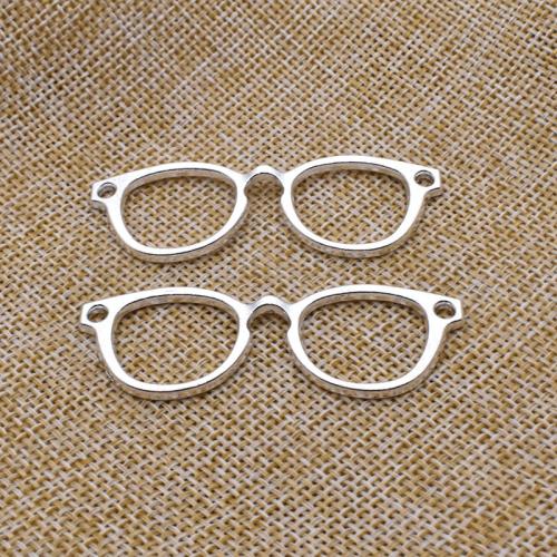 Zink Legierung Anhänger Verbinder, Zinklegierung, Brille, antik silberfarben plattiert, DIY & 1/1-Schleife, 53x19mm, 100PCs/Tasche, verkauft von Tasche