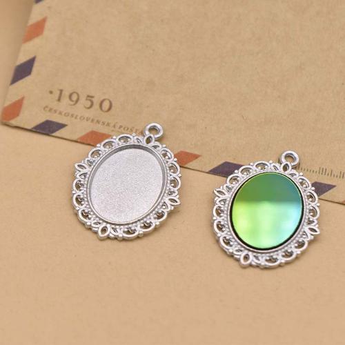 Zinc Alloy Pendant Cabochon Setting, plated, DIY 