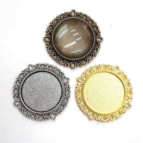 Zinc Alloy Pendant Cabochon Setting, Round, plated, DIY 25mm 