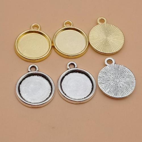 Zinc Alloy Pendant Cabochon Setting, Round, plated, DIY 12mm 