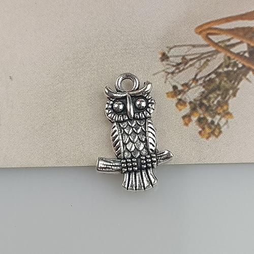 Zinc Alloy Animal Pendants, Owl, antique silver color plated, DIY Approx [