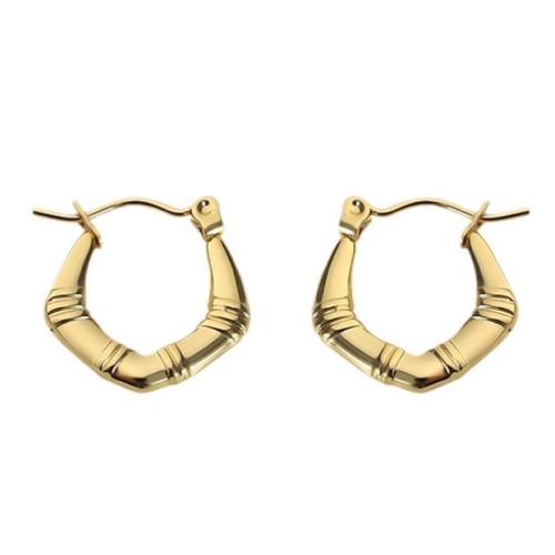 Titanium Steel Earrings, gold color plated, fashion jewelry golden 