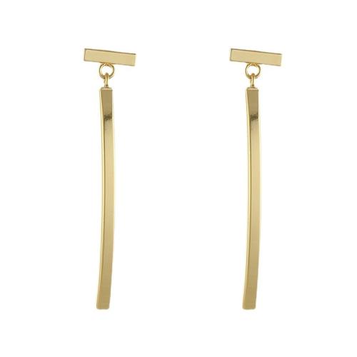 Brass Drop Earring, fashion jewelry & for woman, golden [