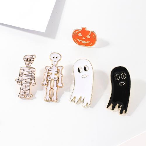 Broche Halloween, alliage de zinc, Placage, Halloween Design & 5 pièces & pour femme & émail, doré, Vendu par fixé