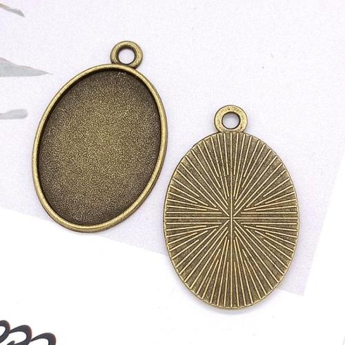 Zinc Alloy Pendant Cabochon Setting, antique bronze color plated, DIY 