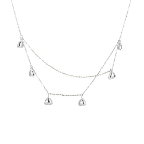 Collar de la joyería de plata esterlina, plata de ley 925, con 5CM extender cadena, Corazón, para mujer, más colores para la opción, longitud:aproximado 39 cm, Vendido por UD