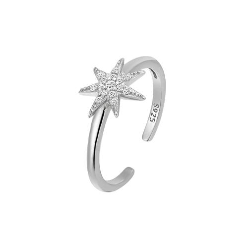 Befestigter Zirkonia Sterlingsilber Fingerring, 925 Sterling Silber, Micro pave Zirkonia & für Frau, keine, verkauft von PC