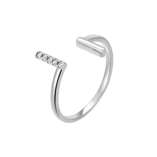 Anillo de dedo Zirconia Micro Pave Sterling Silver Cubic, plata de ley 925, micro arcilla de zirconia cúbica & para mujer, más colores para la opción, Vendido por UD[