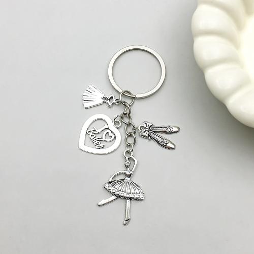 Zink-Legierung Schlüsselanhänger Schmuck, Zinklegierung, antik silberfarben plattiert, 10PCs/Tasche, verkauft von Tasche