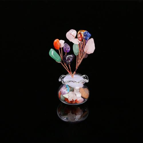 Rich Tree Decoration, Gemstone, with Zinc Alloy 70mm 