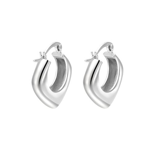 Sterling Silver Drop Earring, 925 Sterling Silver, for woman, platinum color, 17.4mm 